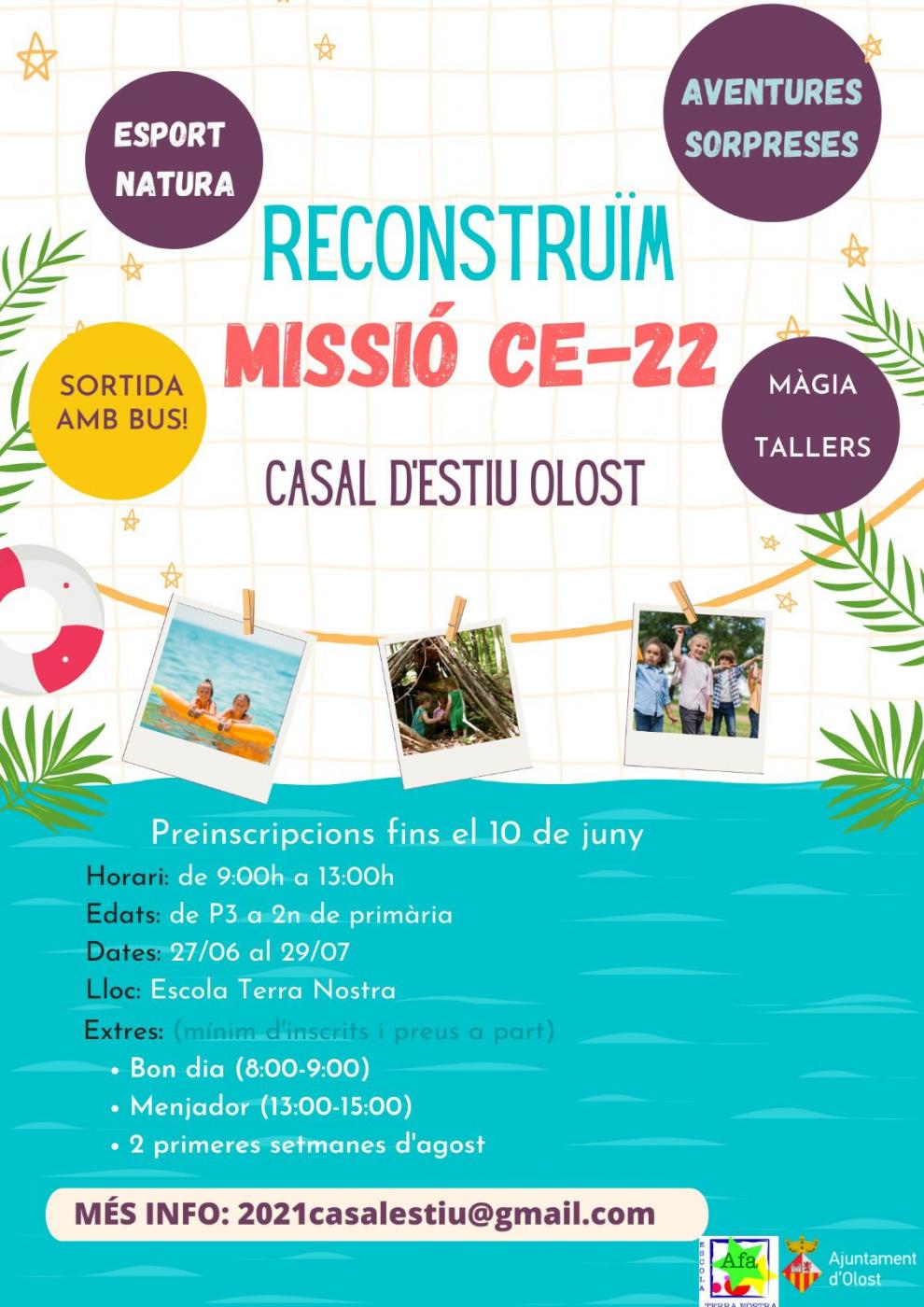 RECONSTRUÏM: Casal d'estiu per a infants de P3 a 2n de Primària